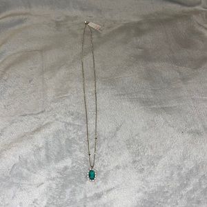 Kendra Scott green and gold necklace